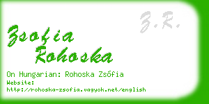 zsofia rohoska business card